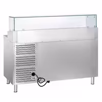 Stół przygotowawczy ECO – 1510 mm – z 2 drzwiami – z nadstawką szklaną na 8x GN 1/3