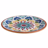 (6 adet) ARABESQUE - Düz Tabak - Melamin, Ø265mm, Terrakotta / Mavi