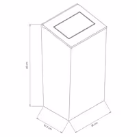 Caixote do lixo - com tampa push - 38L - 300x600x215mm - Aço inoxidável - fecho suave