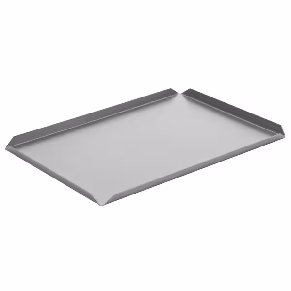 (5 buc) Platou de servire - aluminiu anodizat - 400x150x10 mm - argintiu