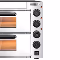Electric Deck Pizza Oven - Twin Deck - Refractory Stone Deck - 4+4 - Ø 20cm (7.9") - 230V Single Phase - Mechanical Controls - up to 350°C