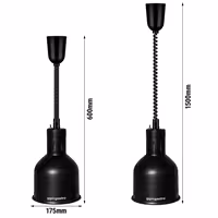 Infracrvena grijaća svjetiljka - 275 W - sjenilo Ø 175 mm - podesiva po visini - crna
