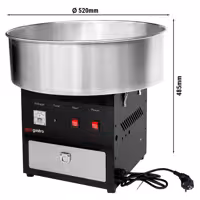 Tezgah Üstü Pamuk Şeker Makinesi - Ø520mm - 950W - Siyah