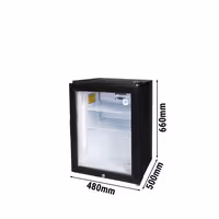 GASTRO-COOL | Minibar zamrzivač - 51 litar - Sa 1 staklenim vratima - Crna boja