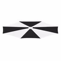 Replacement Canopy for Parasol - Ø270cm - without LED Lighting - Black/White - Round - Polyester