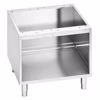 Nyitott alsó szekrény - 600x550x600 mm | 600-as - rozsdamentes acél | alaplappal | három oldalról zárt | állítható lábakkal