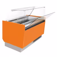 Ice Cream Display Freezer | LIAM - 1310mm - with LED lighting - for 10 x 5 litres Napoli pans - Static cooling - Orange