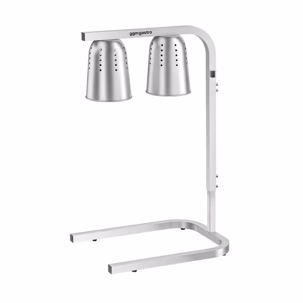 Infracrvena grijaća jedinica s 2 grijaće lampe – 500 W – podesive visine – srebrna