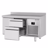 Rashladni pult PREMIUM PLUS - 1468x600 mm - 250 l - Ventilirano hlađenje - s 1 vrata - s 2 ladica - Podignuti rub