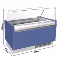 Ice Cream Display Freezer | LIAM - 1560mm - Static cooling - with LED lighting - for 13x 5 litres Napoli pans - Blue