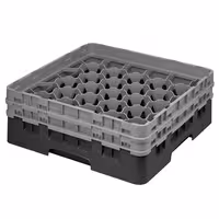 CAMBRO | CAMRACK® - Košara za pranje čaša 1/1 - 30 odjeljaka - Sa 2 produžetka - 500x500 mm - Crna boja