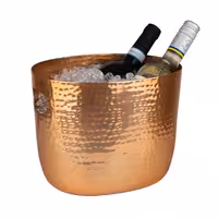Posuda za hlađenje vina/pjenušca - Aluminij (kuprešni izgled, čekićana površina) - 3,9 l - Ø 255 mm - Bakar (look) - s ručkama