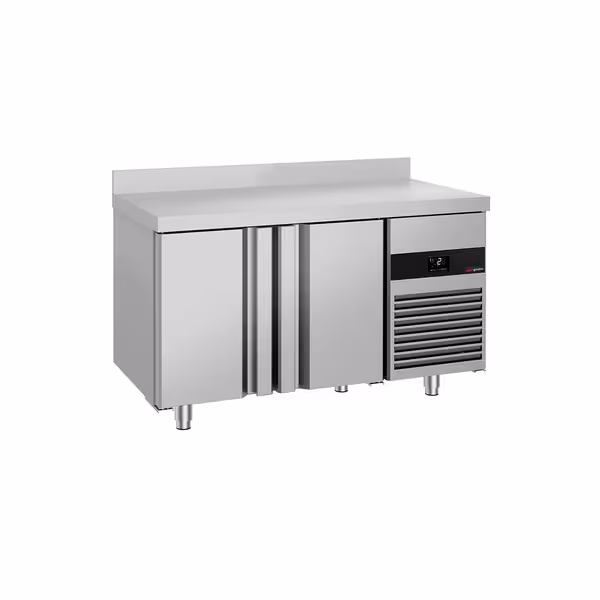 Kühltisch PREMIUM - 1400x700 mm - 281 l - ventileeritud jahutus - koos 2 uksega - tagaservaga tööpind