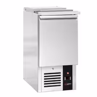 Pult za pripremu salate PREMIUM - 450 mm - 1 vrata - s ugradnim ležištem za GN 1/1 i poklopac od nehrđajućeg čelika