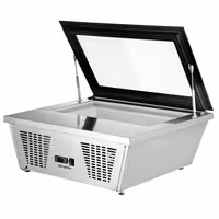 Countertop Ice Cream Display Freezer - 867mm - Static cooling - with LED lighting - for 4 x 5 litres Napoli pans - hinged glass lid