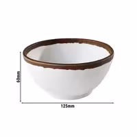 (6 adet) Kase - Melamin - CROCKER - 0,37L - Ø125mm - Derinlik:60mm - Beyaz/Kahverengi