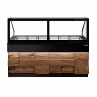 Vetrina calda TORONTO - 2100mm - frontale in legno - per 6x GN 1/1 - piano di lavoro in granito nero