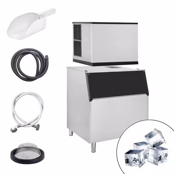 Commercial Ice Machine - Cube - 403 kg/24 h - incl. ice storage container
