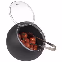 Kase - MOON - Melamin & Silikon - 0,8L - köşeli - 2 parçalı set - 190x190mm - Derinlik:175mm - Siyah
