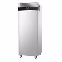 Ceptuvju ledusskapis no nerūsējošā tērauda PREMIUM - EN 600x800 mm - 740 mm - 612 l - +2/+8 °C - ar 1 durvis - Ventilējama dzesēšana, automātiska atkausēšana, iekšējais apgaismojums, R290, klimata klase 4 - melna fronte