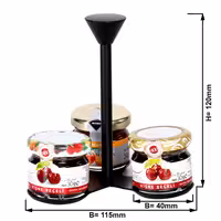 Jam Etagere / Buffet Stand - Stainless steel, powder-coated - Black - Height: 120mm - with 3 shelves