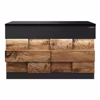 Kassentisch TORONTO - 1150mm - Holzfront - schwarze Granit-Arbeitsplatte