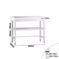 PREMIUM Edelstol-Aarbechtsdësch – 800 x 700 mm – mat engem Basis-Panel an engem Streben