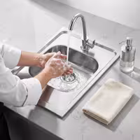 Commercial Drop-in Hand Wash Sink – Stainless Steel – with tap - Hot & Cold Water Connection