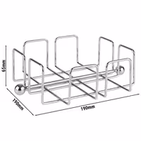 (6 adet) Peçetelik - WIRE - Metal - yaklaşık 50 kokteyl peçetesi - 190x190x65mm - ağırlık çubuğu dahil
