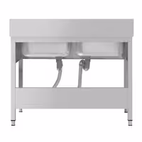 Sudoper ECO - 1400x600 mm - s donjom policom - s 2 koritima - korita sredina - inox