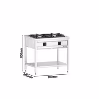 Fogão a gás - 17,0kW - 2 queimadores - aberto com base e gaveta de recolha - com queimadores de alto rendimento
