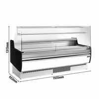 Serve Over Counter - 1935mm - with 1 shelf - front panel white - glass front and sides - capacity 213 litres