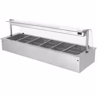 Toplovodna kupka električna ugradbena - 2110 mm - 4,38 kW - 6x GN 1/1