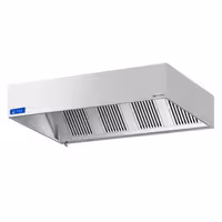 Commercial Wall-Mounted Extractor Hood with Motor - 2400mm - with Speed Controller, Baffle Filters & Lighting