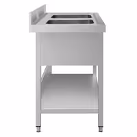 Sudoper ECO - 1400x600 mm - s donjom policom - s 2 koritima - korita sredina - inox