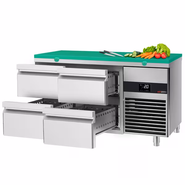Külmvitriin PREMIUM - 1400x700 mm - 281 l - ventileeritud jahutus - Värv roheline