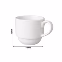 (6 adet) BUDGETLINE - Kahve Fincanı Mammoet - 200ml - Beyaz