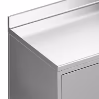 Rozsdamentes acél munkaszekrény - 800x600 mm - nyílóajtós, 2 ajtós – hátsó felhajtással