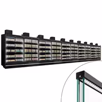 (10 pcs) Commercial multideck display fridge - 18750mm - with 4 hinged glass doors & 5 shelves - Black