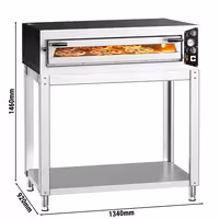 Electric Deck Pizza Oven - Single Deck - Refractory Stone Deck - 6 x Ø 35cm (13.8") - Mechanical Controls - up to 450°C - incl. Base frame