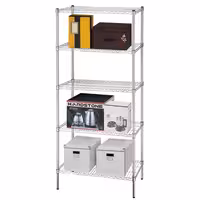 رفوف فولاذية - 900x450mm - عمق: 450 mm - 5 رفوف (قابلة للتعديل) - كروم - الحمولة: 180 kg
