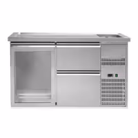 Direct Draw Beer Dispenser / Kegerator PREMIUM PLUS - 1550x700mm - 1 Glass Door & 2 Drawers