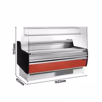 Serve Over Counter - 1622x953mm - with 2 doors - front panel red - capacity 178 litres