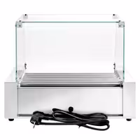 Commercial Hot Dog Roller Grill - 7 Rollers - with Glass Cover