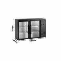 Premium hladnjak za bar i pića - 1460 mm - s 2 staklena vrata i RGB LED rasvjetom