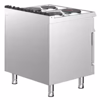 Fogão elétrico - 15,2kW - 4 placas redondas - com forno a gás estático - 6kW