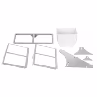 Etagere / Buffet Stand - Metal frame - White - square - Height: 415mm - incl. 6 Melamine bowls 240x240mm - with 3 shelves