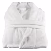(12 unid) Roupão de banho com gola xale PROFISSIONAL - mistura 60% algodão/40% poliéster - Tamanho M - Branco