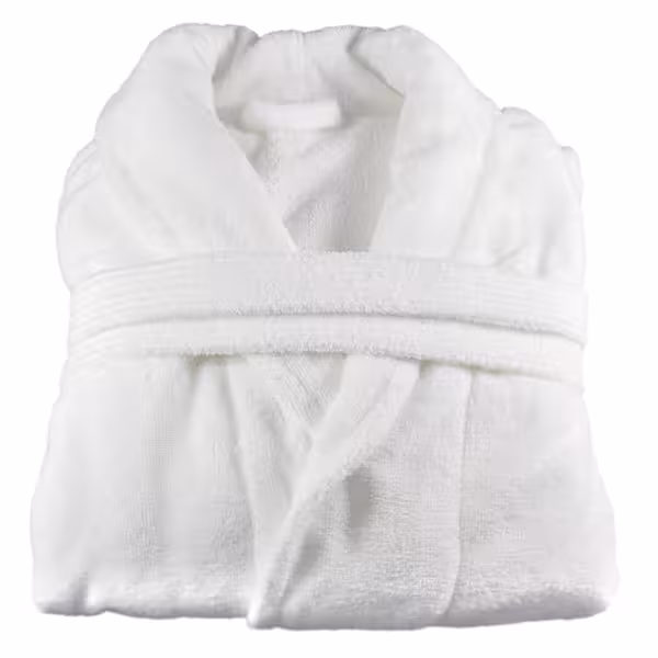 (12 unid) Roupão de banho com gola xale PROFISSIONAL - mistura 60% algodão/40% poliéster - Tamanho XXL - Branco