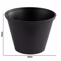 (6 adet) Sos Kasesi - 6'lı Set - Paslanmaz çelik - 60ml - yuvarlak - Ø60mm - Siyah